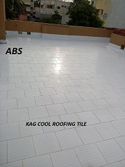 Terrace white tiles